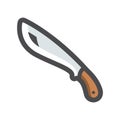 Machete big knife Vector icon Cartoon illustration