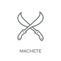 machete linear icon. Modern outline machete logo concept on whit