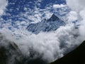 Machhapuchhre in the clouds Royalty Free Stock Photo