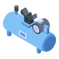 Machine air compressor icon, isometric style