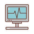 machine cardiology test flat style icon