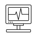 machine cardiology test line style icon