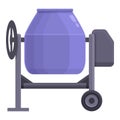 Machine cement mixer icon cartoon vector. Concrete construction Royalty Free Stock Photo