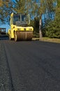 Machine for compacting asphalt Royalty Free Stock Photo