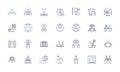 Machine computing line icons collection. Automation, Computational, Intelligence, Programming, Algorithm, Data Royalty Free Stock Photo