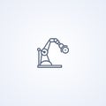 Machine concept industrial circular saw robotic arm, vector best gray line icon Royalty Free Stock Photo