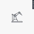 Machine concept industrial welding robotic arm, linear style sign for mobile concept and web design