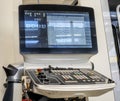 machine control panel with numerical control and touch screen display Royalty Free Stock Photo
