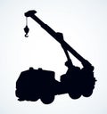 Machine with crane. Vector drawing Royalty Free Stock Photo