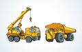 Machine with crane. Vector drawing Royalty Free Stock Photo