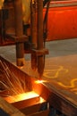 Machine cutting steel Royalty Free Stock Photo