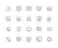 Machine data line icons collection. Sensors, Logs, Analytics, Traceability, Metrics, Diagnostics, Automation vector and