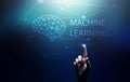 Machine Deep learning algorithms and AI Artificial intelligence. Internet and technology concept on virtual screen. Royalty Free Stock Photo
