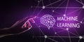 Machine Deep learning algorithms and AI Artificial intelligence. Internet and technology concept on virtual screen. Royalty Free Stock Photo