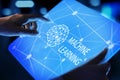 Machine Deep learning algorithms and AI Artificial intelligence. Internet and technology concept on virtual screen. Royalty Free Stock Photo