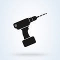 Machine drill, vector modern icon design illustration Royalty Free Stock Photo