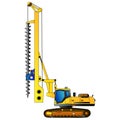 Machine for drilling holes for foundations. Vector Royalty Free Stock Photo