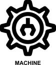 machine, engineering, manufacturing, machinery, machining, engine outline icon Royalty Free Stock Photo