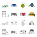 Machine, equipment, spinning, and other web icon in cartoon,outline style., Appliances, inventory, textiles icons in set