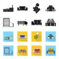 Machine, equipment, spinning, and other web icon in black,flet style., Appliances, inventory, textiles icons in set