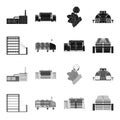 Machine, equipment, spinning, and other web icon in black,monochrome style., Appliances, inventory, textiles icons in