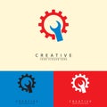 machine gear and industrial tool combination icon logo Royalty Free Stock Photo