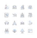 Machine-generated line icons collection. Automated, Robotic, Computerized, Artificial, Programmatic, Automated, Machine Royalty Free Stock Photo