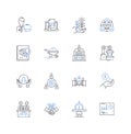 Machine-generated line icons collection. Automated, Robotic, Computerized, Artificial, Programmatic, Automated, Machine