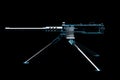 Machine Gun (3D xray blue) Royalty Free Stock Photo