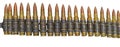 Machine gun ammo on white Royalty Free Stock Photo