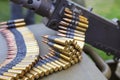 Machine gun with ammunition belt Royalty Free Stock Photo