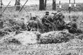 Machine-gun crew Wehrmacht soldiers, Germany Royalty Free Stock Photo