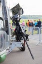 Machine gun on german sea lynx helicopter, on berlin air show