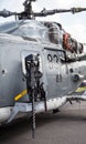 Machine gun on german sea lynx helicopter, on berlin air show