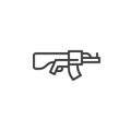 Machine gun line icon