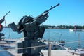 Machine gun on the warship Royalty Free Stock Photo