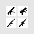 Machine guns black sign icon. Vector illustration eps 10