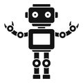 Machine humanoid icon, simple style