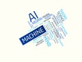 MACHINE - image with words associated with the topic ARTIFICIAL INTELLIGENCE, word cloud, cube, letter, image, illustration