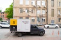 Machine. inscription Russian `cargo Yandex taxi`