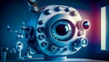 Machine with large eyeball on it. Generative AI