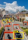 Machine Learning and AI to Identify Objects technology, Artificial intelligence. Image processing, Speed Limit Royalty Free Stock Photo