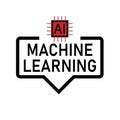 Machine learning ai web icon speech bubble Royalty Free Stock Photo