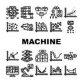 machine learning algorithm model icons set vector