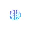 Machine learning and Artificial intelligence brain creative line icon Royalty Free Stock Photo