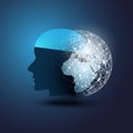 Machine Learning, Artificial Intelligence, Cloud Computing, Automated Support Assistance and Networks Design Concept Royalty Free Stock Photo
