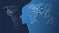 Machine Learning, Artificial Intelligence, Cloud Computing and Networks Design Concept with Geometric Mesh Royalty Free Stock Photo