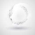 Machine Learning, Artificial Intelligence, Cloud Computing and Networks Design Concept with Human or Robot Face and Network Mesh Royalty Free Stock Photo