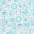 Machine learning, artificial intelligence seamless pattern Royalty Free Stock Photo