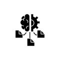 Machine learning black glyph icon Royalty Free Stock Photo